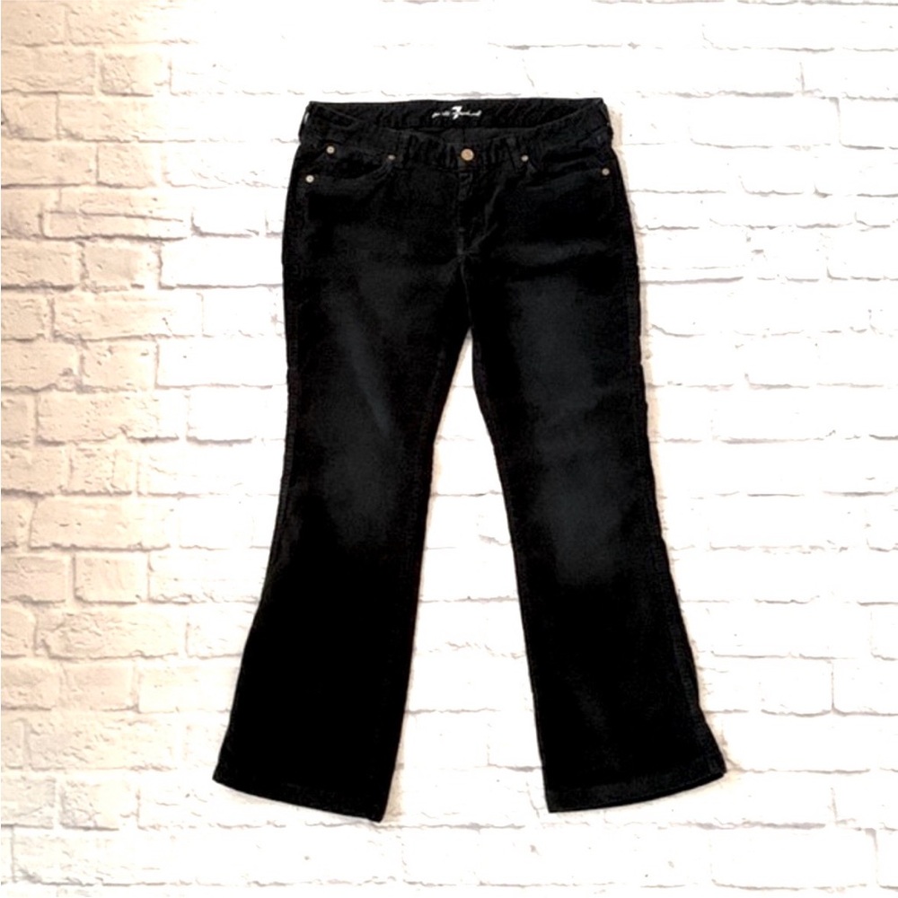 7 For All Mankind Corduroy Bootcut Pants Dark Navy Blue Low Rise Size 32